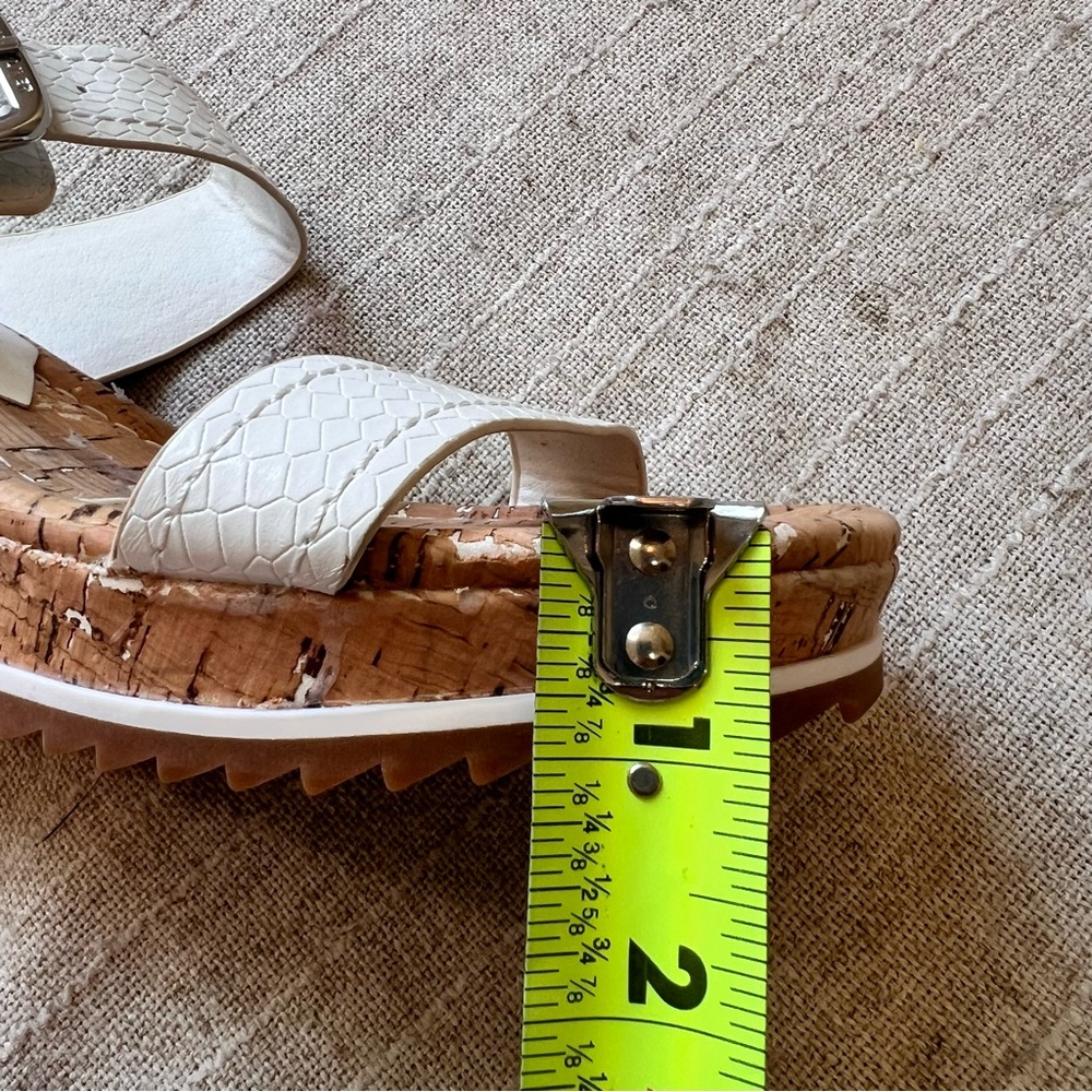 Donald Pliner Skyler White Cork Wedge Sandals - Picture 7 of 8